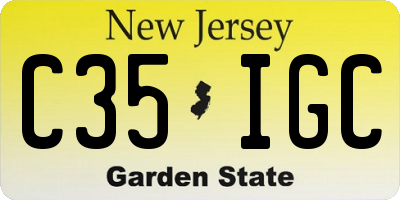 NJ license plate C35IGC