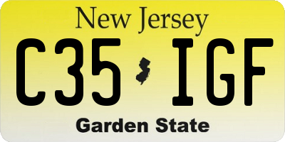 NJ license plate C35IGF