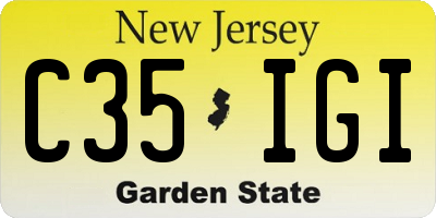 NJ license plate C35IGI