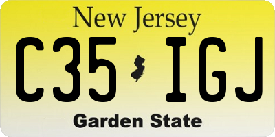 NJ license plate C35IGJ