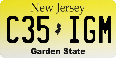 NJ license plate C35IGM