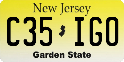 NJ license plate C35IGO