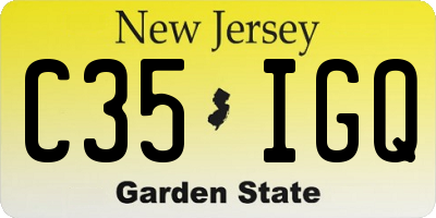 NJ license plate C35IGQ