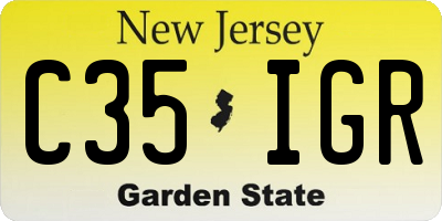 NJ license plate C35IGR