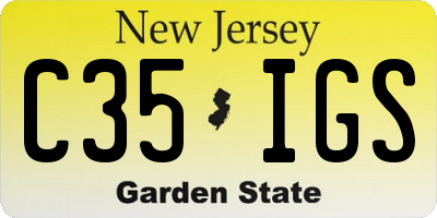 NJ license plate C35IGS