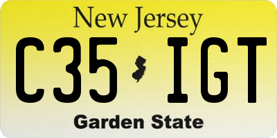NJ license plate C35IGT