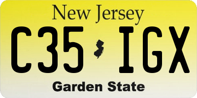 NJ license plate C35IGX