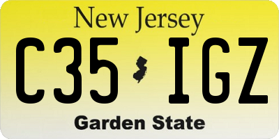 NJ license plate C35IGZ