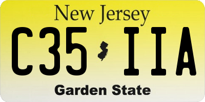 NJ license plate C35IIA