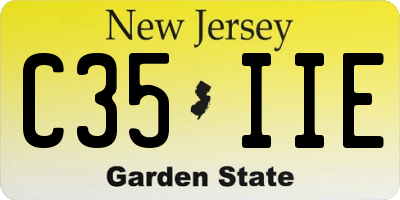 NJ license plate C35IIE