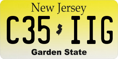 NJ license plate C35IIG