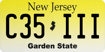 NJ license plate C35III