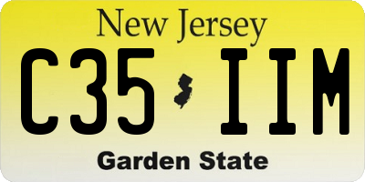 NJ license plate C35IIM