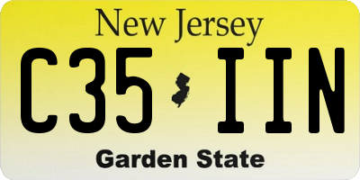 NJ license plate C35IIN