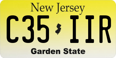 NJ license plate C35IIR