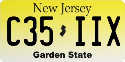 NJ license plate C35IIX