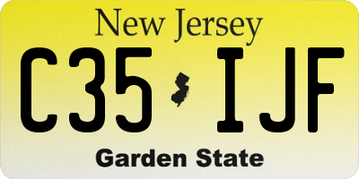 NJ license plate C35IJF