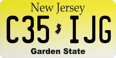 NJ license plate C35IJG