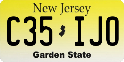 NJ license plate C35IJO