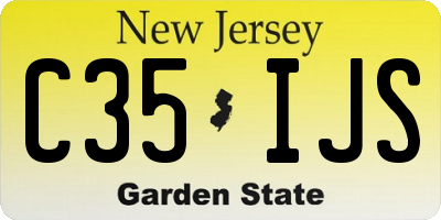 NJ license plate C35IJS