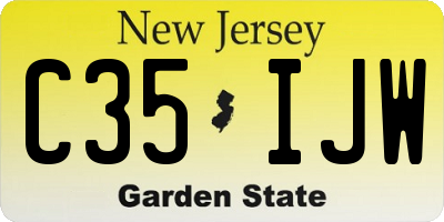NJ license plate C35IJW