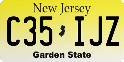 NJ license plate C35IJZ