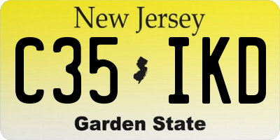 NJ license plate C35IKD