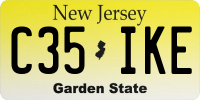 NJ license plate C35IKE