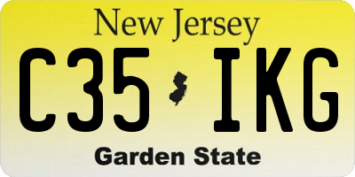 NJ license plate C35IKG