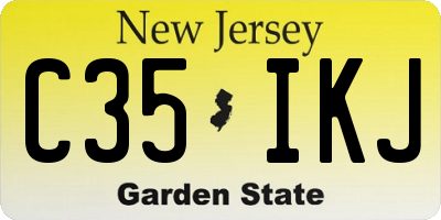 NJ license plate C35IKJ