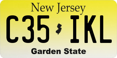 NJ license plate C35IKL