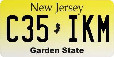 NJ license plate C35IKM