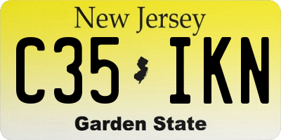 NJ license plate C35IKN
