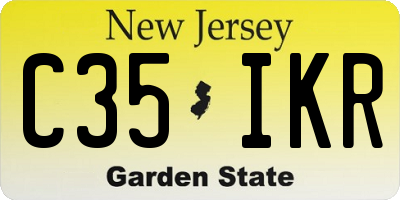 NJ license plate C35IKR