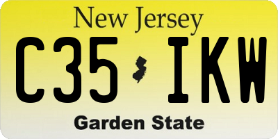 NJ license plate C35IKW