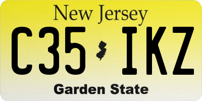 NJ license plate C35IKZ