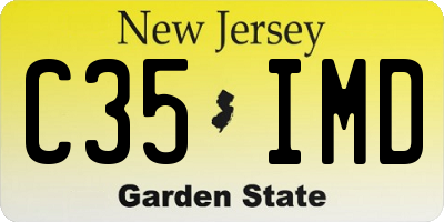 NJ license plate C35IMD