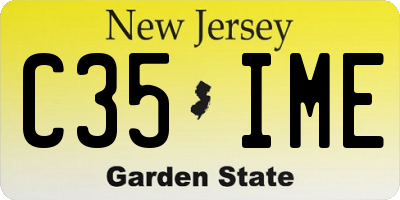 NJ license plate C35IME