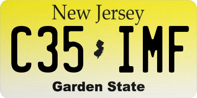 NJ license plate C35IMF