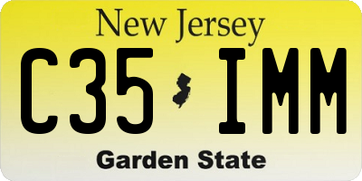 NJ license plate C35IMM