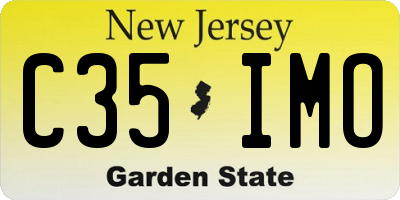 NJ license plate C35IMO