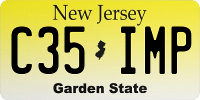 NJ license plate C35IMP