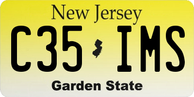 NJ license plate C35IMS