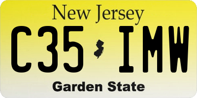 NJ license plate C35IMW