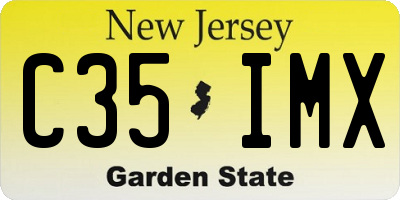 NJ license plate C35IMX