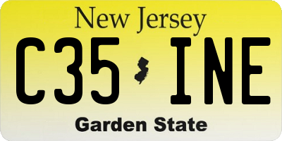 NJ license plate C35INE