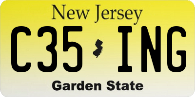 NJ license plate C35ING