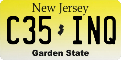 NJ license plate C35INQ
