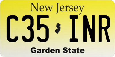 NJ license plate C35INR