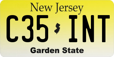 NJ license plate C35INT
